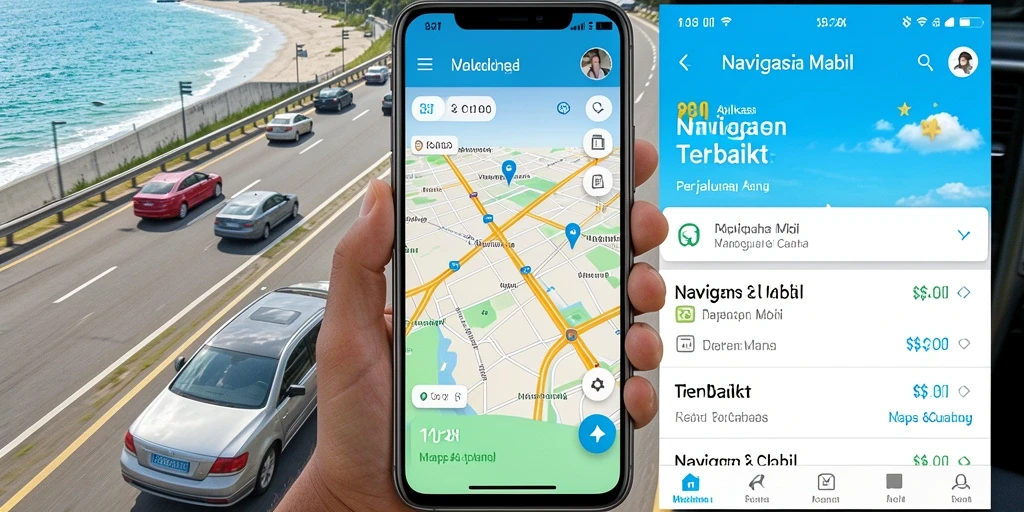 Tampilan antarmuka aplikasi 8II untuk navigasi mobil.