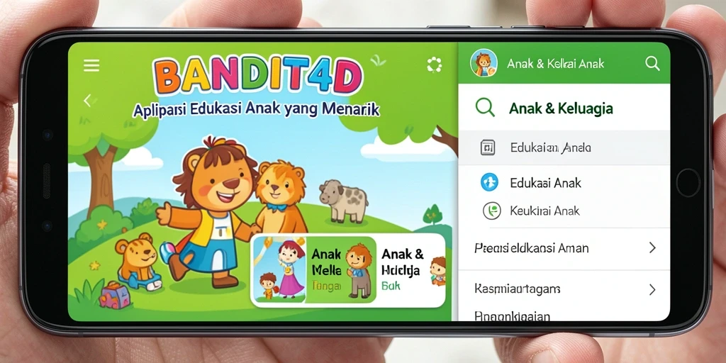 Antarmuka aplikasi BANDIT4D yang ceria dan interaktif untuk anak-anak.