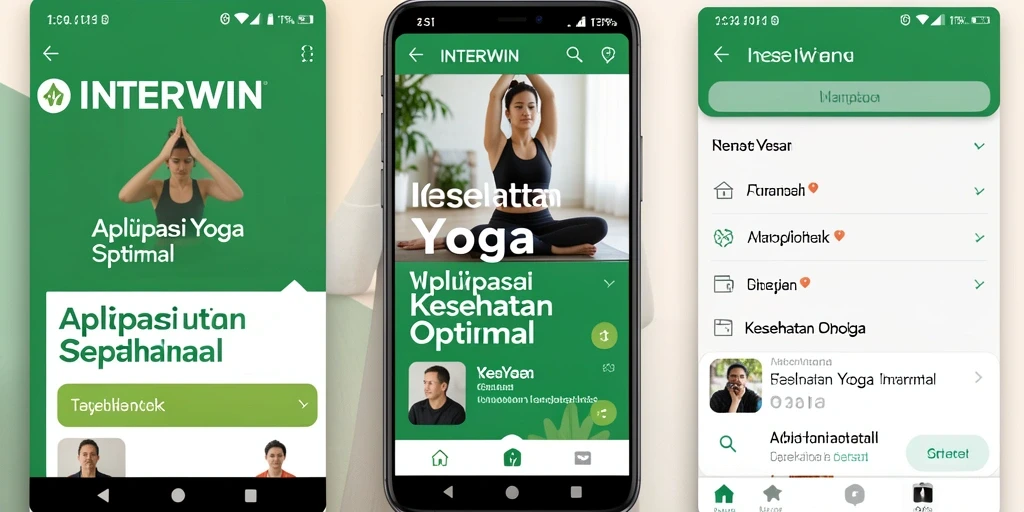 Tampilan utama INTERWIN menampilkan berbagai fungsi yoga yang interaktif.
