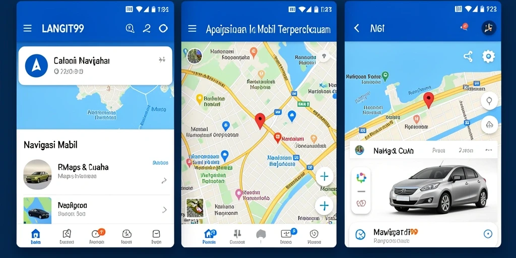 Tampilan antarmuka LANGIT99 dengan fitur Navigasi Mobil.