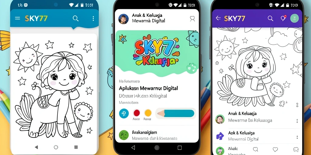 Tampilan antarmuka aplikasi SKY77 saat mewarnai.