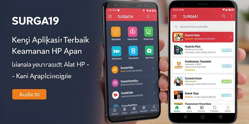 Antarmuka utama SURGA19 yang menunjukkan fitur Kunci Aplikasi.