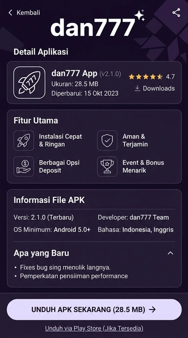Panduan Unduh dan Instal APK dan777 di Android